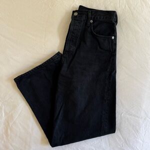 AGOLDE - Ren High Rise Wide Leg Organic Black Jeans, Size 27